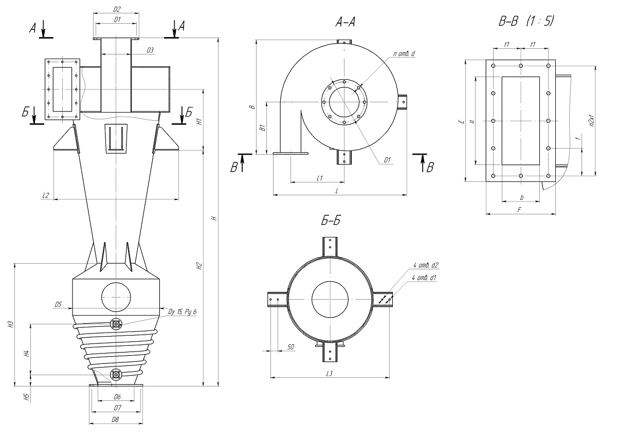чертеж циклона СК-ЦН-34 в Белорецке